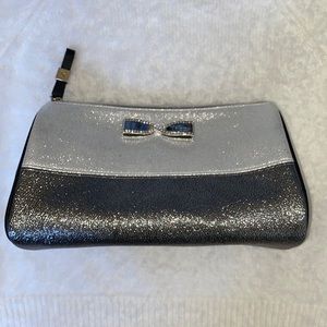 NWOT PINK Victoria Secret Silver Sparkly Gems Makeup Cosmetic Bag